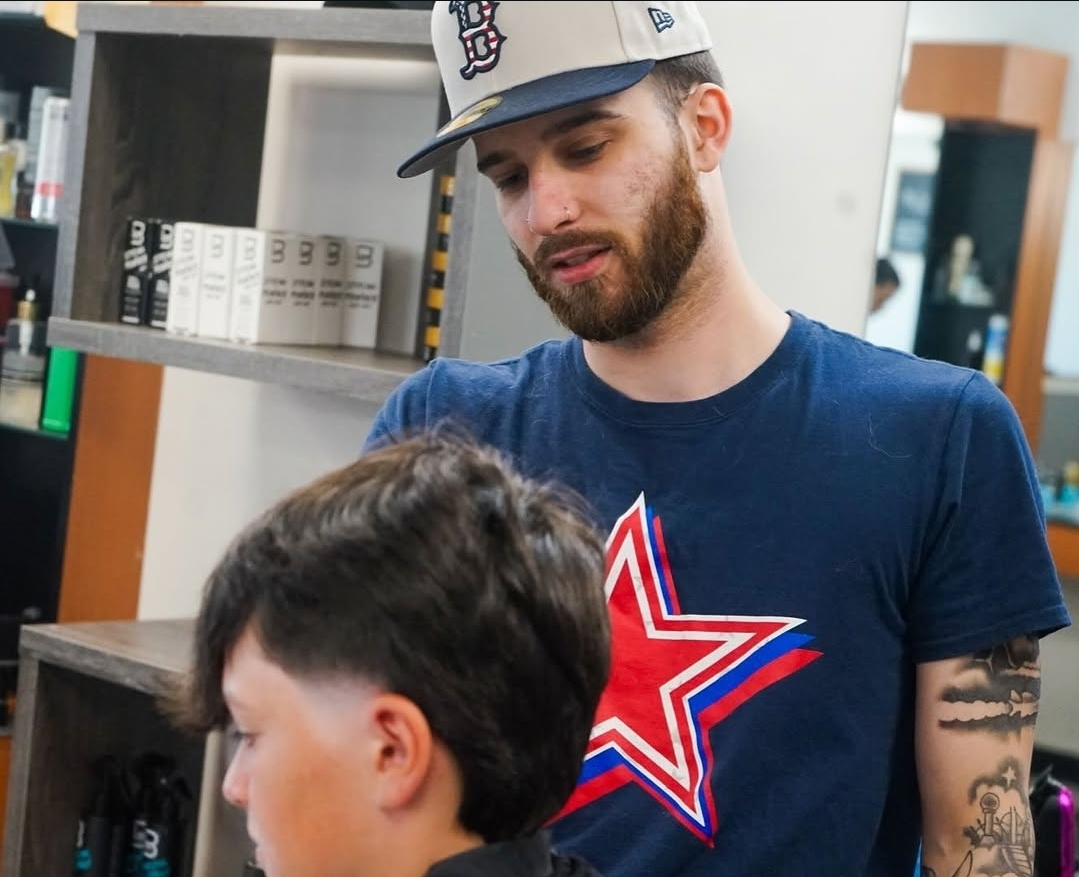 Barber at work